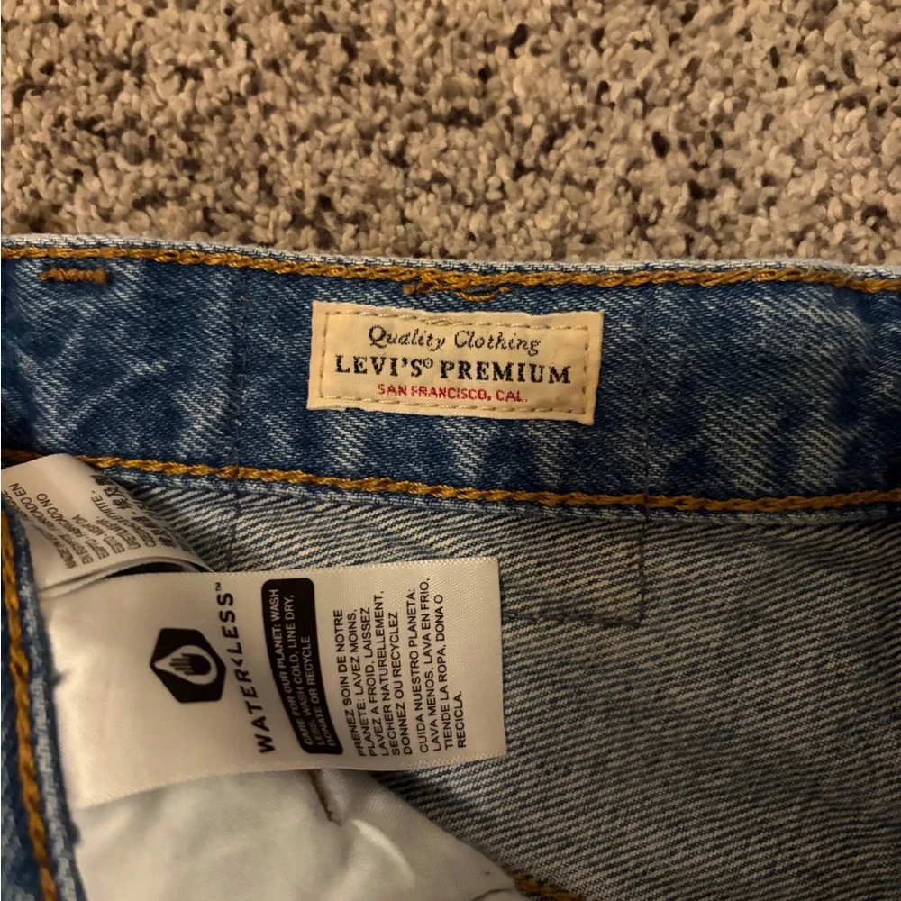 Levi's Blue Distressed Jean Shorts - Picture 4 of 5